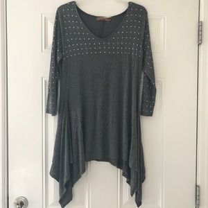 *Donating 3/11* Asymmetrical Studded Tunic
